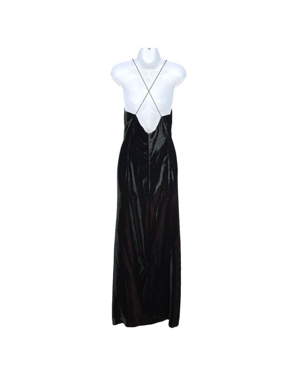 Vintage Emanuel Ungaro Black Velvet Maxi Gown Size 10 - Picture 3 of 8